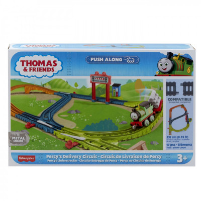 THOMAS SET DE JOACA CU LOCOMOTIVA PUSH ALONG PERCY SI ACCESORII SuperHeroes ToysZone foto