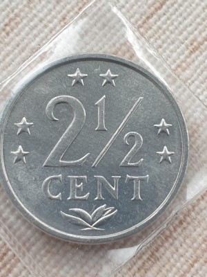 C2 Antilele Olandeze 2 1/2 cent 1981 UNC foto