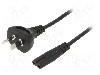 Cablu alimentare AC, 1.8m, 2 fire, culoare negru, AS/NZS 3112 (I) mufa, IEC C7 mama, SUNNY - C7A18