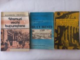 VREMURI VECHI BUCURESTENE - ALEXANDRU PREDESCU + CARTE DE DRAGOSTE PENTRU BUCURESTI - FLORENTIN POPESCU + CU BASTONUL PRIN BUCURESTI - TUDOR ARGHEZI