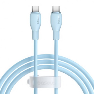 Cablu Date si Incarcare USB-C - USB-C Baseus Pudding, 100W, 1.2m, Albastru P10355702311-00 foto