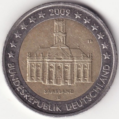 Moneda Germania - 2 Euro 2009 - Landul Saar - D foto