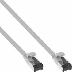 Cablu de retea RJ45 flat FTP Cat.8.1 1m Gri, InLine IL75801