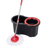 Set curatenie cu mop rotativ 360 si galeata, capacitate 16L, Negru Rosu