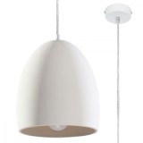 Lustră Suspendată Flavius Alb Ceramică 1 Bec Dom Modern De Interior