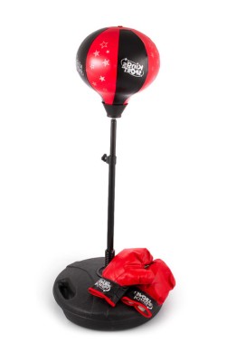 Set de Box pentru copii, minge de box cu baza si manusi, marime baza de la 67cm la 102cm, poliuretan, negru-rosu foto