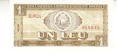 B12 - Bancnota Romania - 1 leu - Emisiune 1966