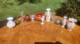 Colectie minivaze din portelan, ceramica si sticla, 11 buc.+ cadou bibelou nud baietel