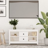 VidaXL Comodă TV, alb, 103x36,5x52 cm, lemn masiv de pin
