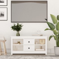 vidaXL Comodă TV, alb, 103x36,5x52 cm, lemn masiv de pin 814570