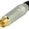 Conector RCA tată aurit pe cablu