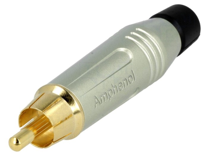Conector RCA tată aurit pe cablu