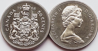 2913 Canada 50 cents 1968 Elizabeth II (2nd portrait) km 75 aunc-UNC foto