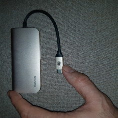 adaptor laptop apple MacBook Pro 3 USB 3.0 Port / 4K HDMI / RJ45 / SD TF Card foto
