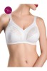 Sutien dantelat fără &icirc;ntărituri si arcuri, Conte Suprema RB7020, Bianco, 80D, Conte Elegant