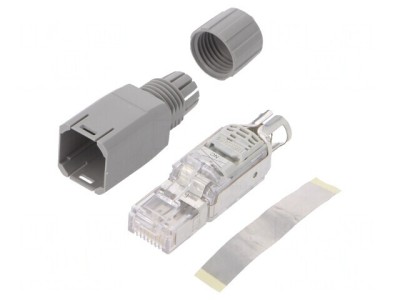 Mufă RJ45 Cat 5 Aurit 8P8C 22AWG foto
