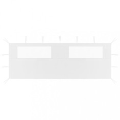 Perete lateral foișor cu ferestre, 6x2 m, alb foto