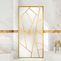 Paravan dus walk-in Aqua Roy Gold, model Atlas auriu, sticla 8 mm mata, securizata, anticalcar, 70x195 cm