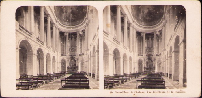 ST62N Versailles le Chateau Vue int&eacute;rieure la Chapelle 1903 stereoscopic photo