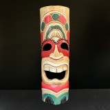 Mască decorativă din lemn colorată &ndash; Indonezia, 50 cm