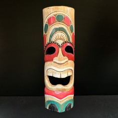 Mască decorativă din lemn colorată &ndash; Indonezia, 50 cm