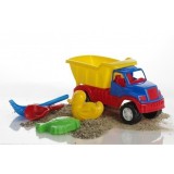 Set camion mare, cu lopatica, grebla pentru copii, Costinesti, 33x33x16 cm