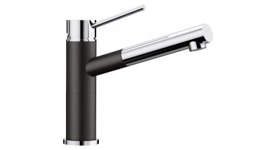Baterie bucatarie Blanco ALTA-S Compact Negru-Crom, dus extractibil, 526161 - RESIGILAT foto