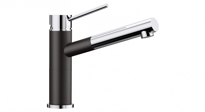 Baterie bucatarie Blanco ALTA-S Compact Negru-Crom, dus extractibil, 526161 - RESIGILAT