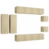 Set dulapuri TV, 8 piese, stejar sonoma, lemn prelucrat
