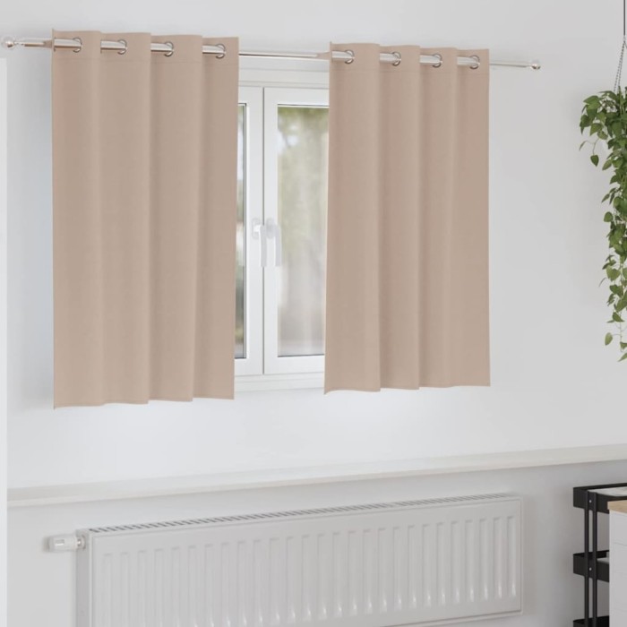 Perdele cu perdele 2 pcs Gri taupe Poliester