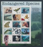 USA 1996-COALA cu specii pe cale de dispariție faună sălbatică coală XXL MNH