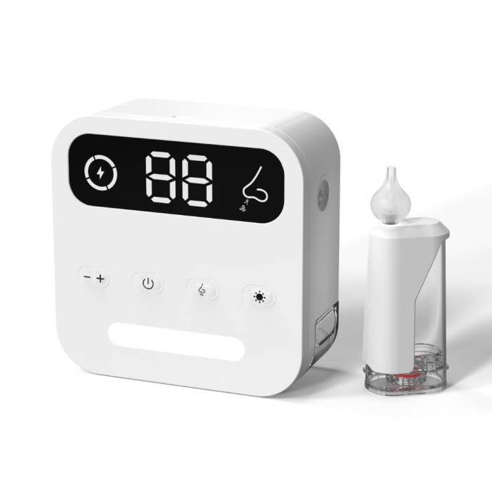 Aspirator nazal pentru bebelusi si copii LUVLU&trade;, 9 niveluri de absorbtie, putere 65 kPa, silentios, portabil, design anti-reflux, 3 capete silicon BPA