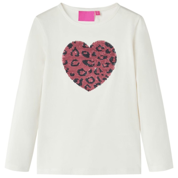 Tricou pentru copii cu m&acirc;neci lungi, ecru 92