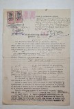 Autorizaţie transport 5 iunie 1945 Rom&acirc;nia timbre fiscale Leu 100/20 document vechi