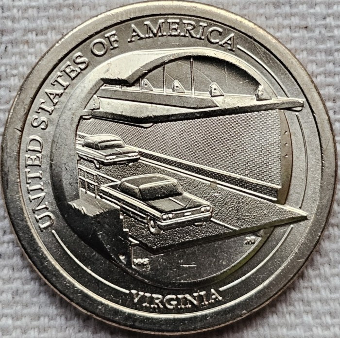1 Dollar 2021 USA, Virginia, Chesapeake Bay, Innovation, unc, lit.P