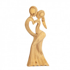 Sculptura din lemn cu tematica romantica Wooden Infinity Lovers, Tip II