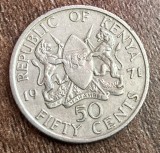 C50 - Moneda foarte veche - Kenya - 50 cents - 1971