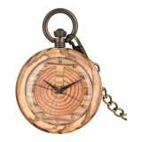 Ceas de buzunar Gorben P984 Maro-Lemn - Quartz, Cu Lant Vintage Retro