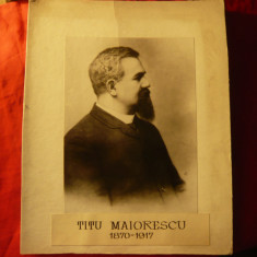 Fotografie Titu Maiorescu , pe carton , dim.=26,5 x33,5cm