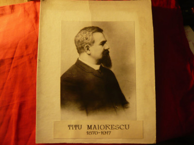 Fotografie Titu Maiorescu , pe carton , dim.=26,5 x33,5cm foto