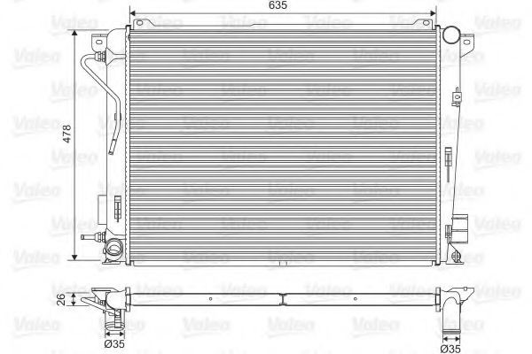 Radiator, racire motor HYUNDAI SONATA V (NF) (2005 - 2010) VALEO 701600