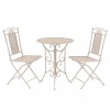 VidaXL Set mobilier de bistro, 3 piese, alb, oțel