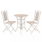 VidaXL Set mobilier de bistro, 3 piese, alb, oțel 43149