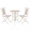 vidaXL Set mobilier de bistro, 3 piese, alb, oțel