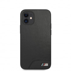 Husa BMW pentru iPhone 12 Mini 5.4&amp;quot;, M Smooth PU Collection, Piele Eco, Negru foto