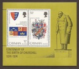Insulele Cayman 1974 - Winston Churchill, personalități, steme, colita neuzata