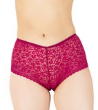 Cumpara ieftin Chilot Brazilian Boxer Luan C1210 Magenta XL Dantela Elastica Imprimeu Floral, Talia Inalta, Confortabil, Personalizabil