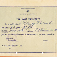 M3 C18 - 1955 - Dilpoma merit - clasa 5 - Scoala 95 fete raionul T Vladimirescu