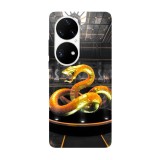 Husa compatibila cu Huawei Mate 40 Pro model Golden snake, Silicon, TPU, Viceversa, Transparent, Carcasa