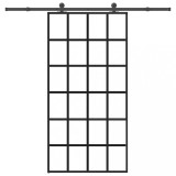 Ușă glisantă cu set feronerie 102x205 cm ESG sticlă și aluminiu